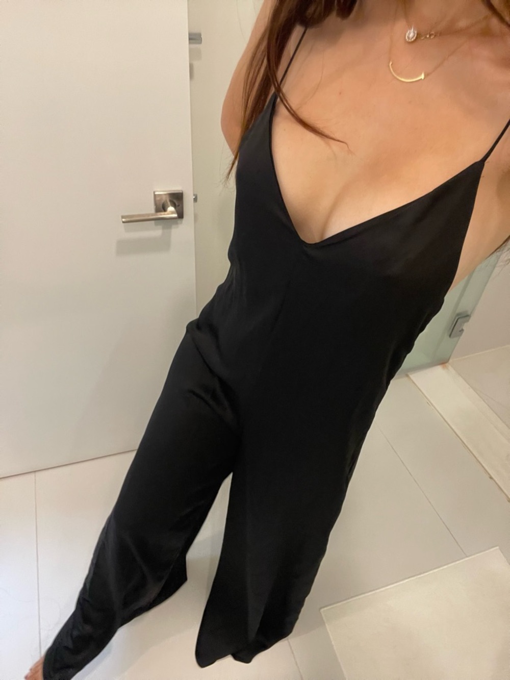 ASOS Black satin jumpsuit
